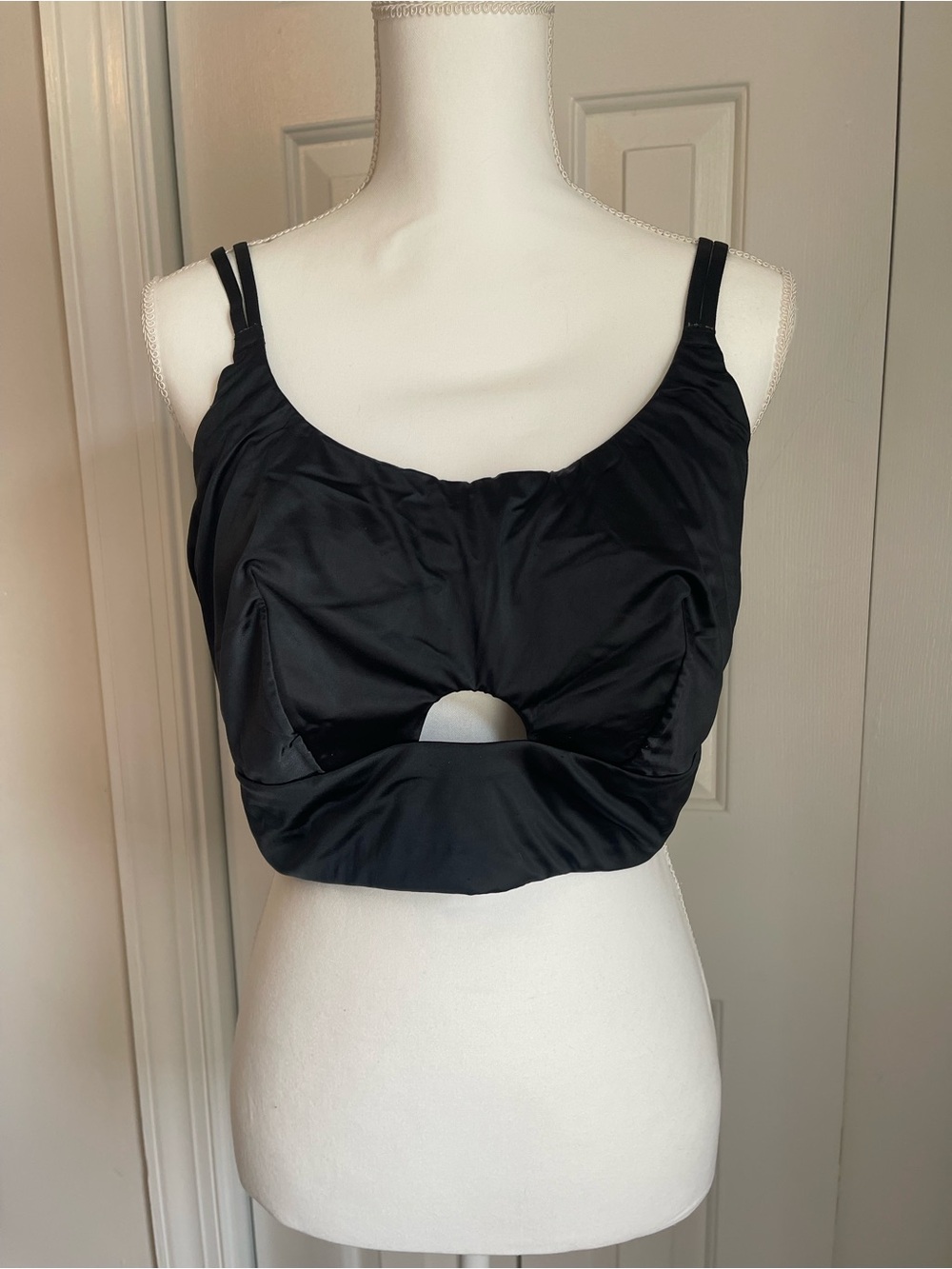 Black Satin Crop Bralette